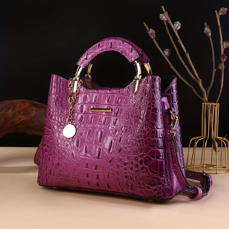 Crossbody Bag for Women – Crocodile Print Luxury Vintage Removable – detail view 4