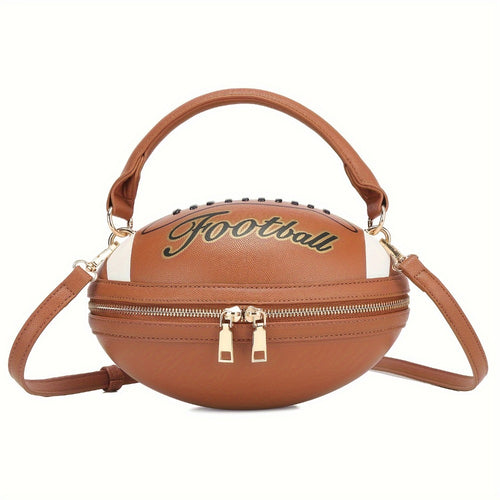 Crossbody Bag for Women – Denim, American Football Style Novelty Rugby – front view