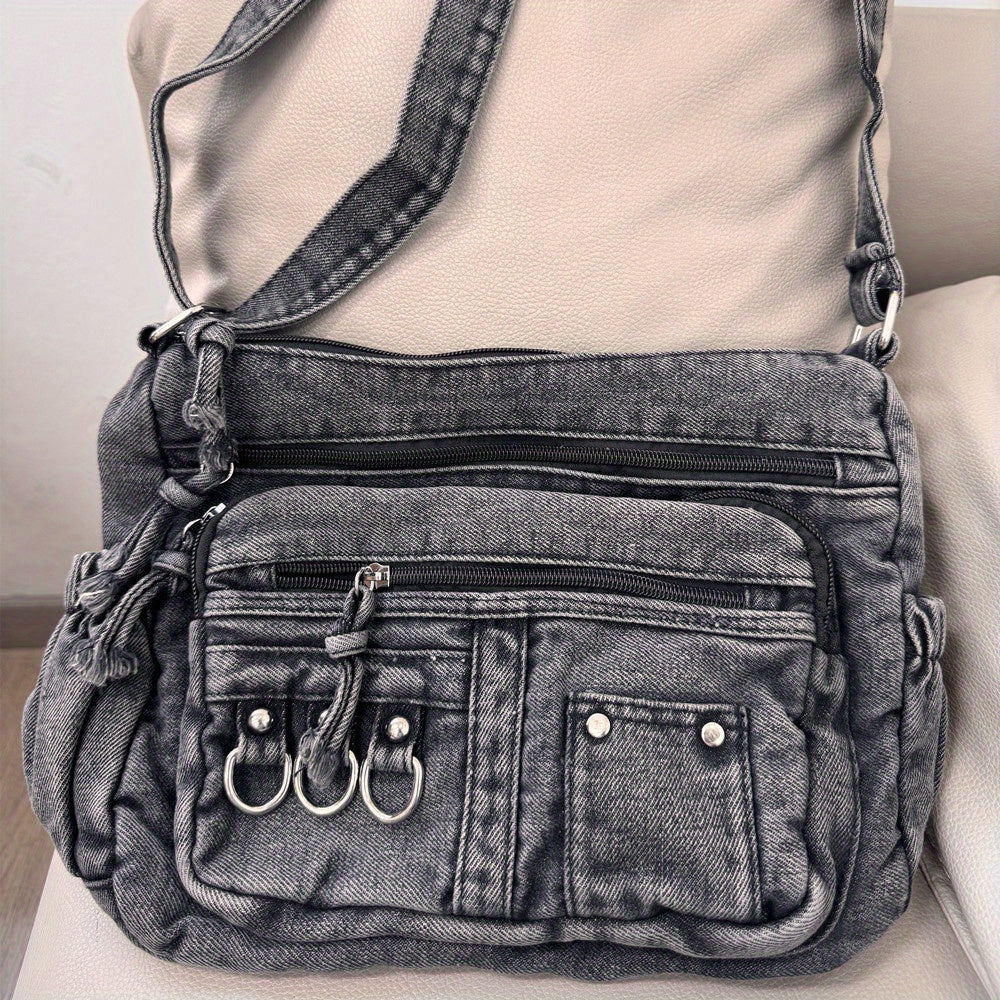 Crossbody Bag for Women – Denim, Multi Pocket, Large Capacity, for Travel – detail view 9