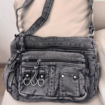 Crossbody Bag for Women – Denim, Multi Pocket, Large Capacity, for Travel – detail view 9
