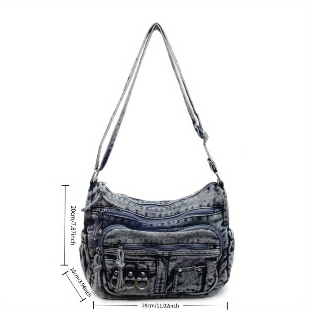 Crossbody Bag for Women – Denim, Multi Pocket, Large Capacity, for Travel – detail view 2