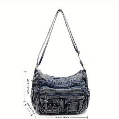 Crossbody Bag for Women – Denim, Multi Pocket, Large Capacity, for Travel – detail view 2