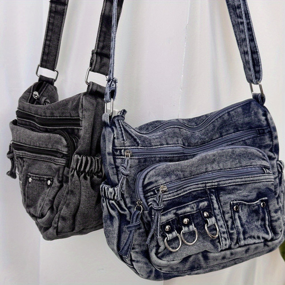 Crossbody Bag for Women – Denim, Multi Pocket, Large Capacity, for Travel – detail view 5
