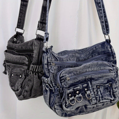 Crossbody Bag for Women – Denim, Multi Pocket, Large Capacity, for Travel – detail view 5