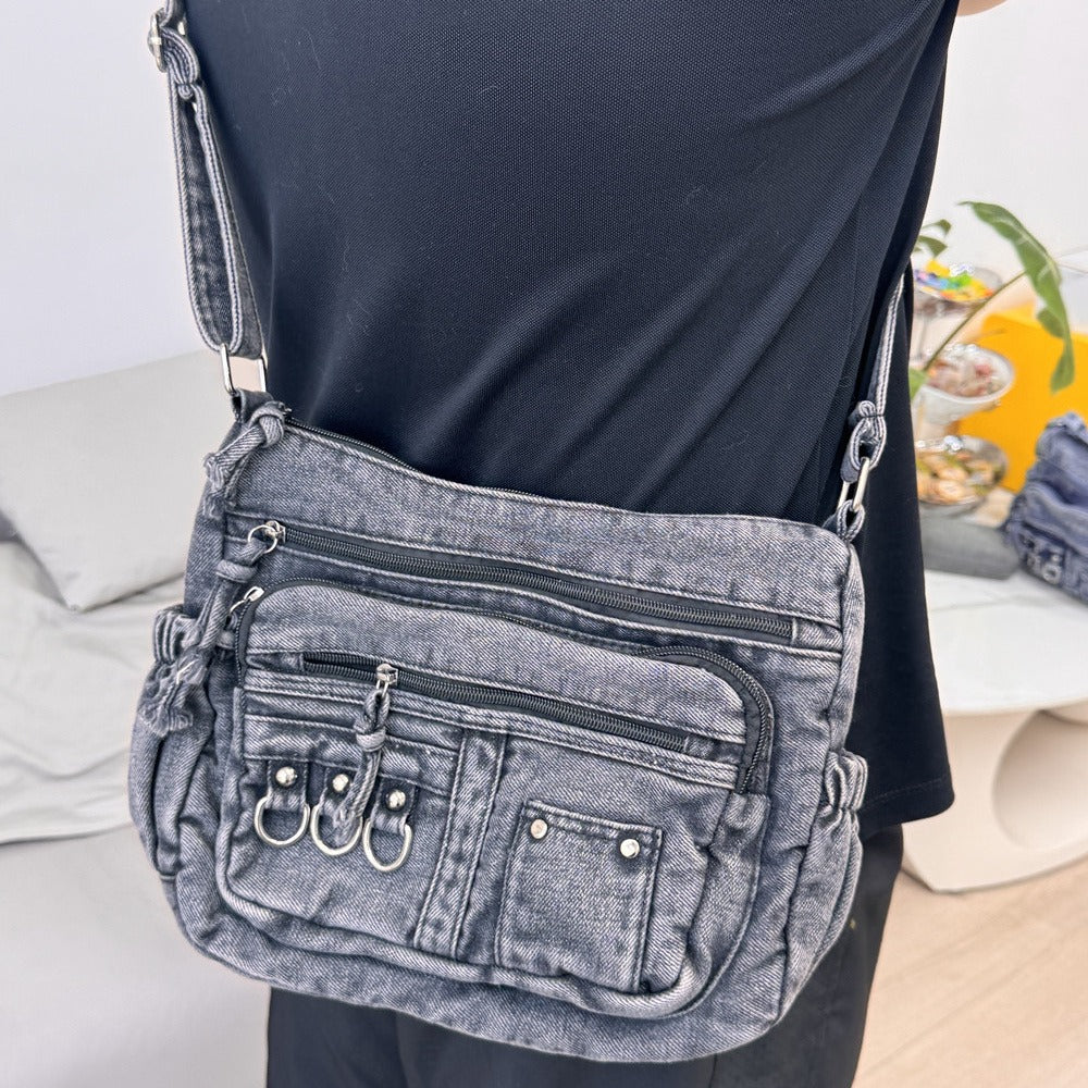 Crossbody Bag for Women – Denim, Multi Pocket, Large Capacity, for Travel – detail view 6
