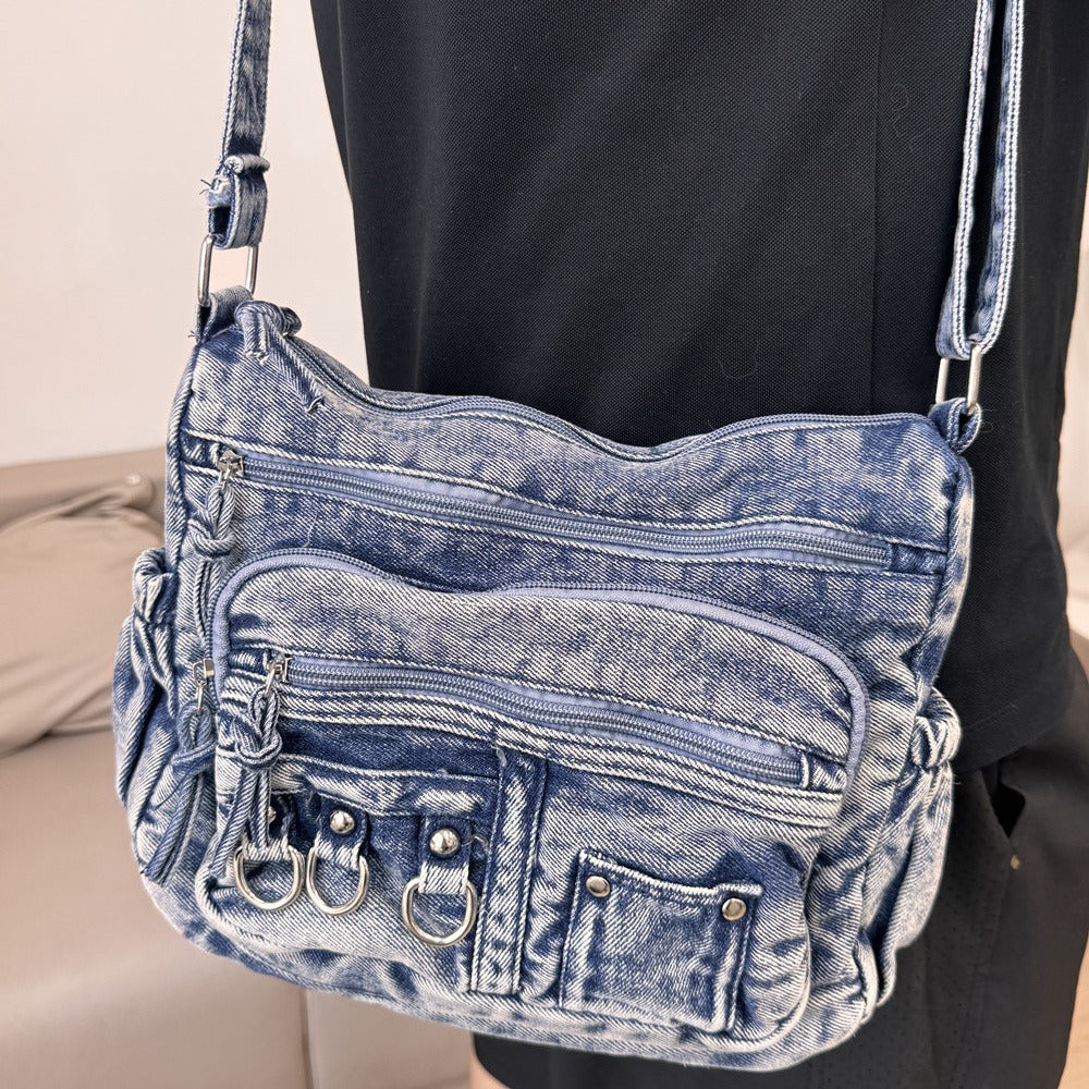 Crossbody Bag for Women – Denim, Multi Pocket, Large Capacity, for Travel – detail view 7