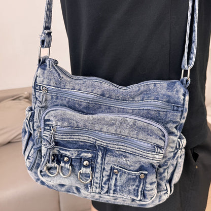 Crossbody Bag for Women – Denim, Multi Pocket, Large Capacity, for Travel – detail view 7