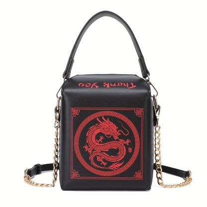Crossbody Bag for Women – Dragon Pattern Novelty Messenger Removable – detail view 7