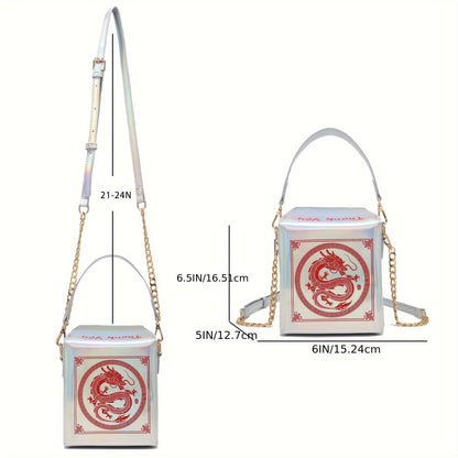 Crossbody Bag for Women – Dragon Pattern Novelty Messenger Removable – detail view 8