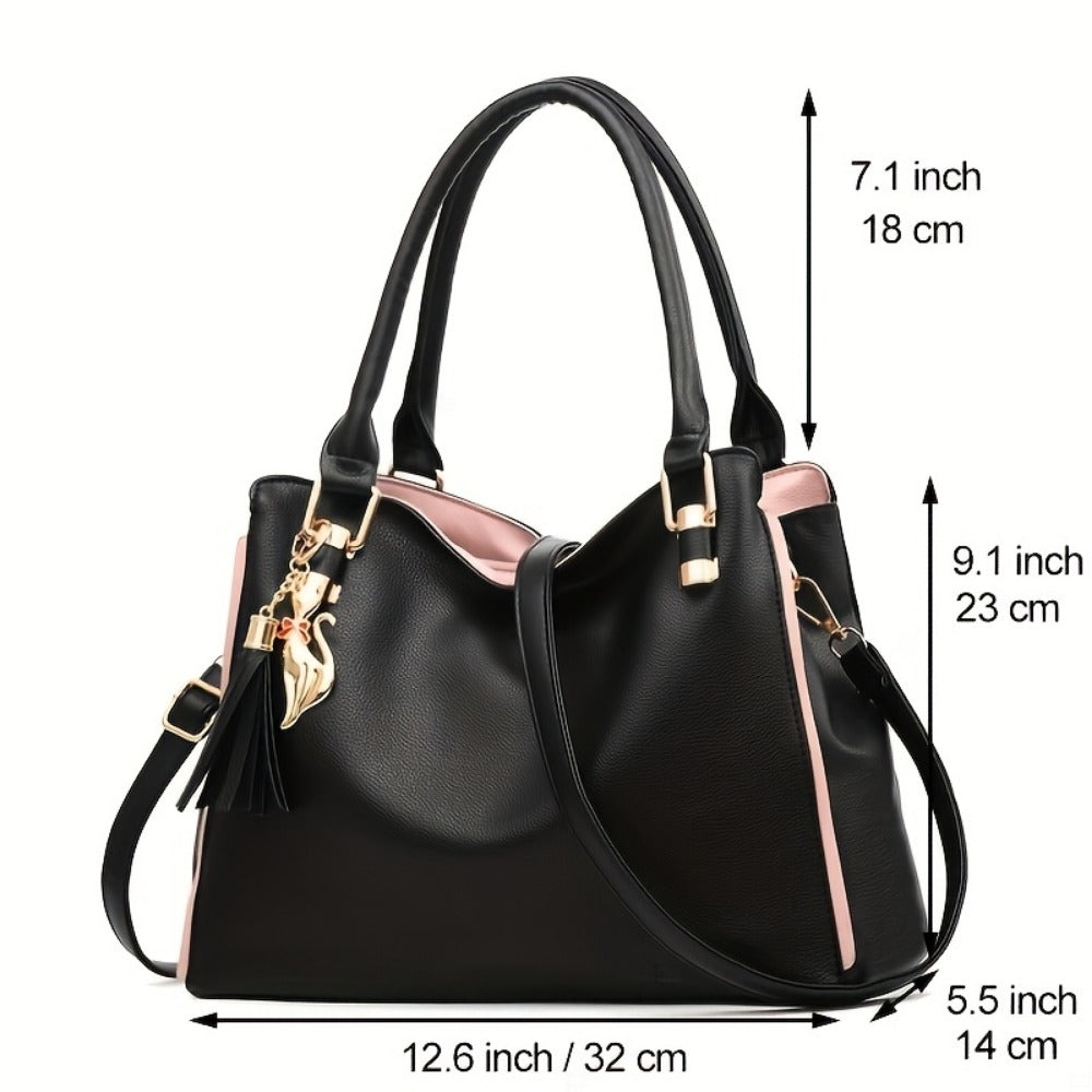Crossbody Bag for Women – Elegant Fashion Stylish Satchel Black – detail view 3