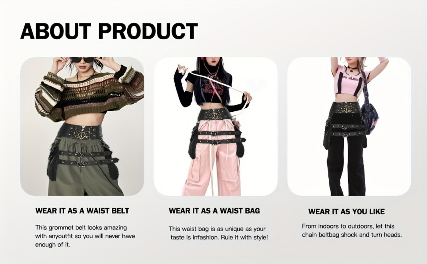 Crossbody Bag for Women – for Everyday Use, Gothic Steampunk Belt Adjustable Waist – detail view 15