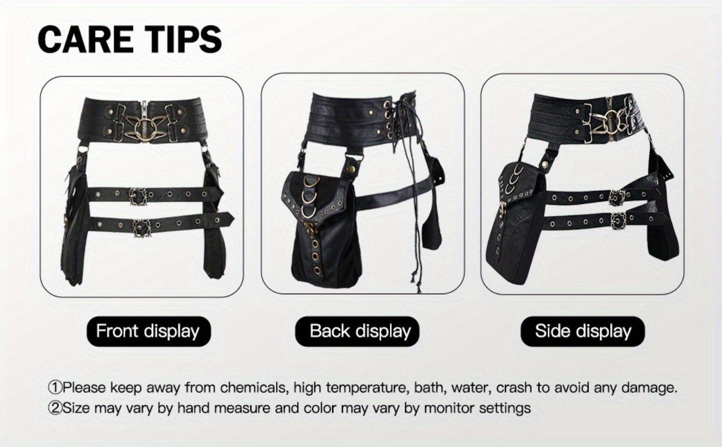 Crossbody Bag for Women – for Everyday Use, Gothic Steampunk Belt Adjustable Waist – detail view 20