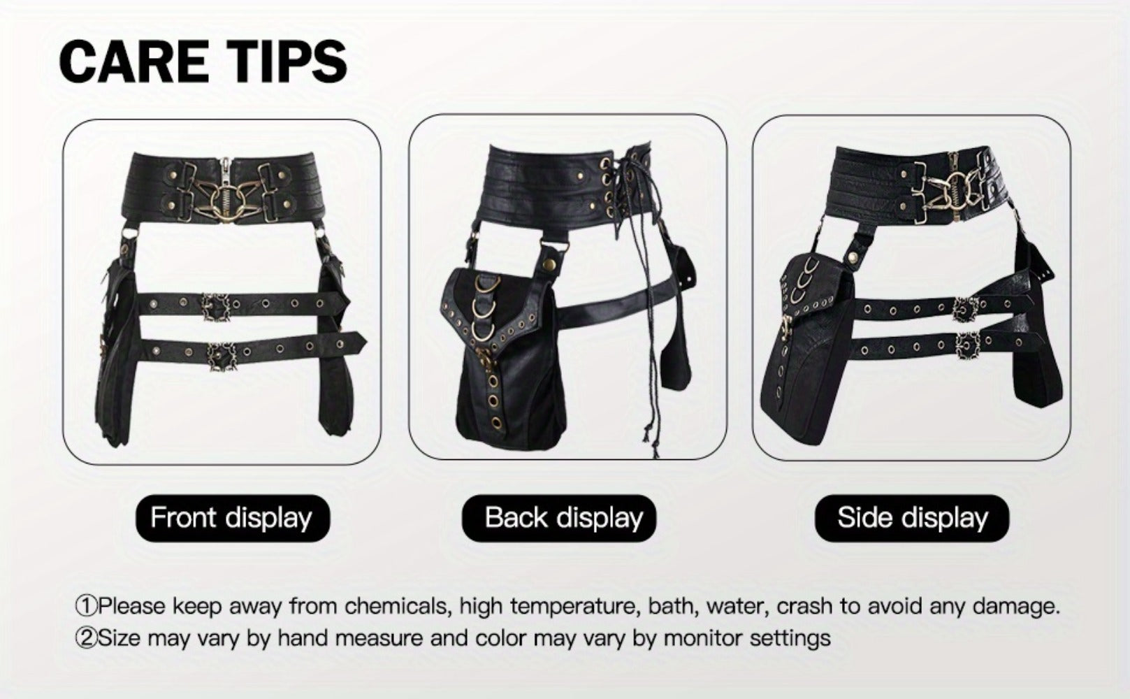 Crossbody Bag for Women – for Everyday Use, Gothic Steampunk Belt Adjustable Waist – detail view 20