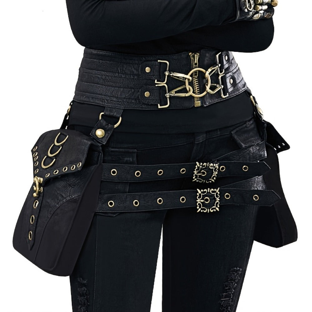 Crossbody Bag for Women – for Everyday Use, Gothic Steampunk Belt Adjustable Waist – front view