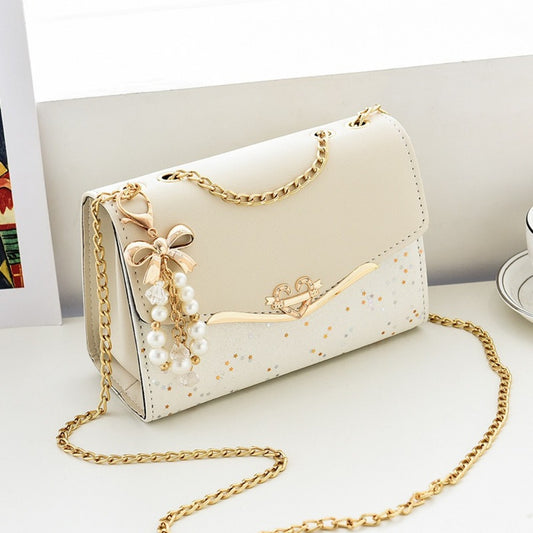 Crossbody Bag for Women – for Everyday Use, Sequin Chain Korean Style Luxury – front view