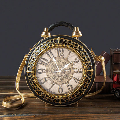 Crossbody Bag for Women – for Everyday Use, Steampunk Retro Clock Face Vintage – detail view 14
