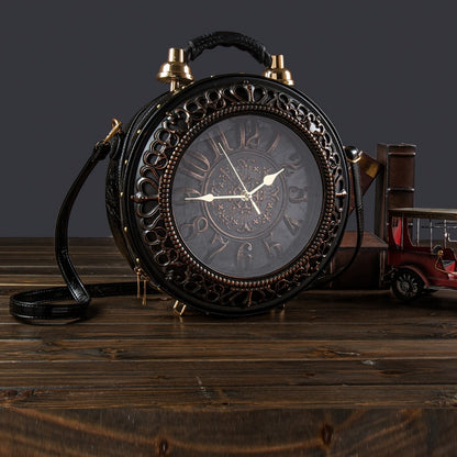 Crossbody Bag for Women – for Everyday Use, Steampunk Retro Clock Face Vintage – detail view 16