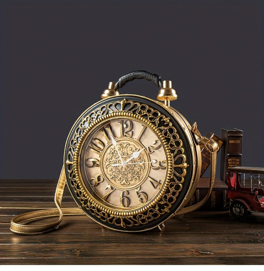 Crossbody Bag for Women – for Everyday Use, Steampunk Retro Clock Face Vintage – detail view 21