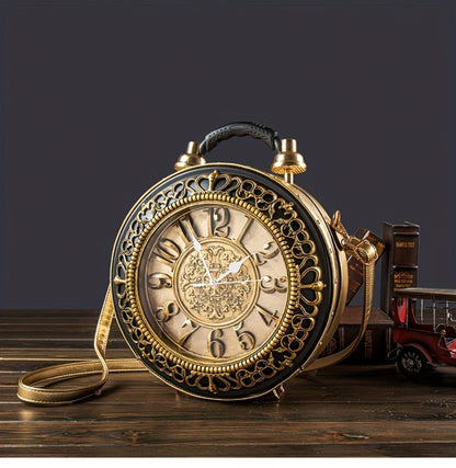 Crossbody Bag for Women – for Everyday Use, Steampunk Retro Clock Face Vintage – detail view 21