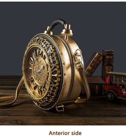 Crossbody Bag for Women – for Everyday Use, Steampunk Retro Clock Face Vintage – detail view 22