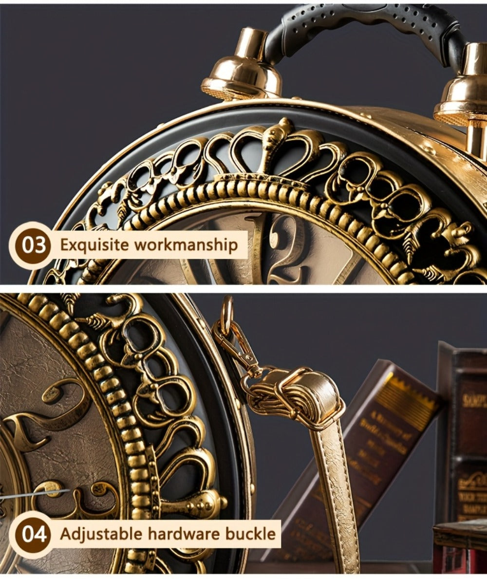 Crossbody Bag for Women – for Everyday Use, Steampunk Retro Clock Face Vintage – detail view 25