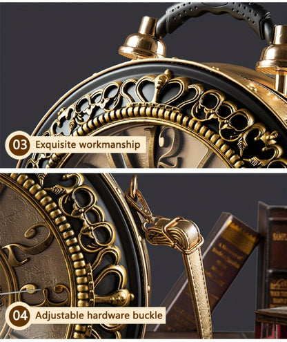 Crossbody Bag for Women – for Everyday Use, Steampunk Retro Clock Face Vintage – detail view 25