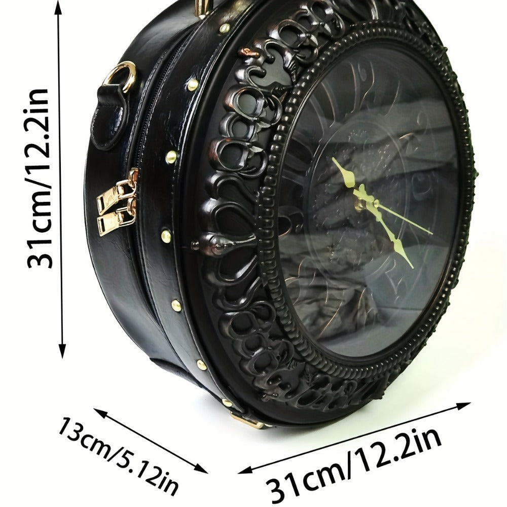 Crossbody Bag for Women – for Everyday Use, Steampunk Retro Clock Face Vintage – detail view 7
