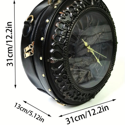 Crossbody Bag for Women – for Everyday Use, Steampunk Retro Clock Face Vintage – detail view 7