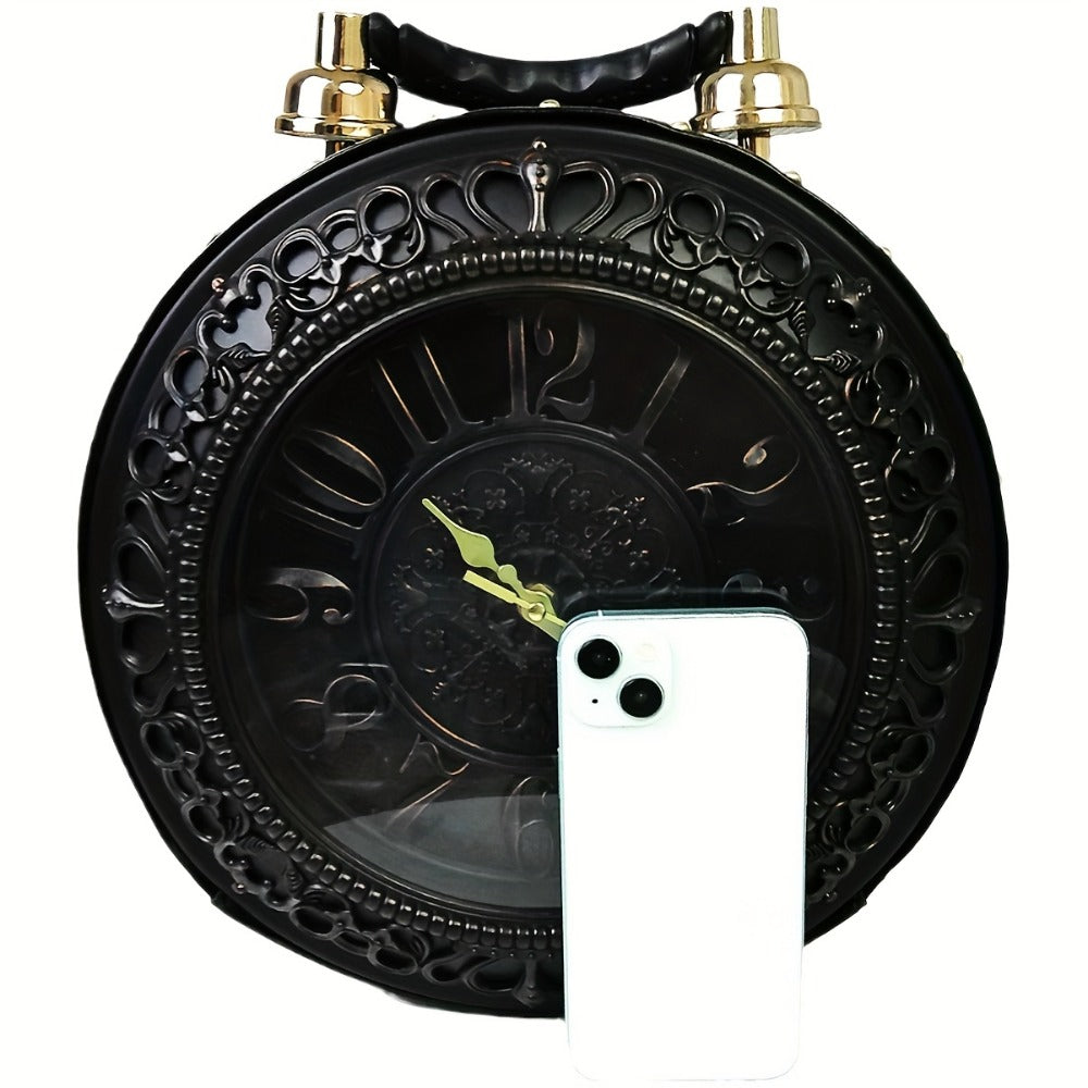 Crossbody Bag for Women – for Everyday Use, Steampunk Retro Clock Face Vintage – detail view 10