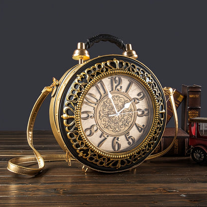 Crossbody Bag for Women – for Everyday Use, Steampunk Retro Clock Face Vintage – detail view 28