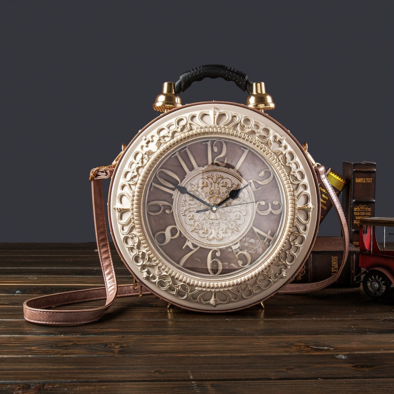 Crossbody Bag for Women – for Everyday Use, Steampunk Retro Clock Face Vintage – detail view 3