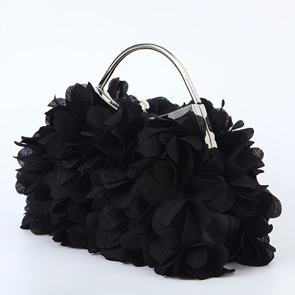 Crossbody Bag for Women – Fabric Flower Petal Evening Elegant – front view - product view 7