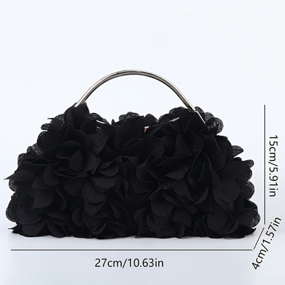 Crossbody Bag for Women – Fabric Flower Petal Evening Elegant – detail view 5
