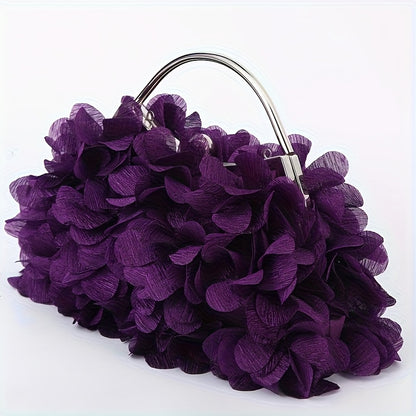 Crossbody Bag for Women – Fabric Flower Petal Evening Elegant – alternate view