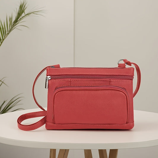 Crossbody Bag for Women – 6 Colors, Genuine Leather, Adjustable Strap, for School & – front view