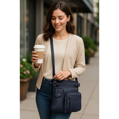 Crossbody Bag for Women – Genuine Leather, Adjustable Strap – detail view 7