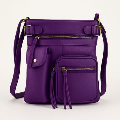 Crossbody Bag for Women – Genuine Leather, Adjustable Strap – front view