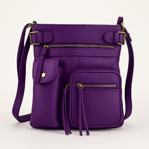 Crossbody Bag for Women – Genuine Leather, Adjustable Strap – front view