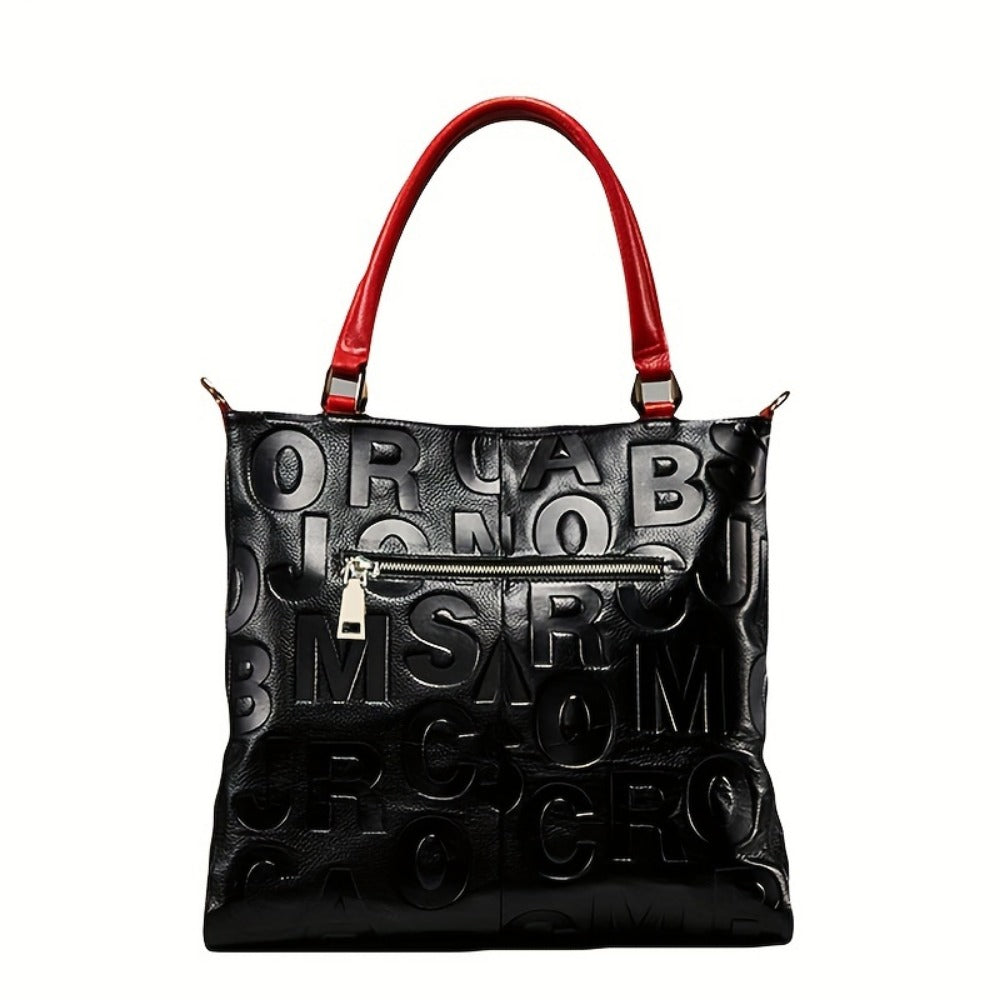 Crossbody Bag for Women – Genuine Leather, Genuine Leather Motorcycle Cowhide Geometric – detail view 12