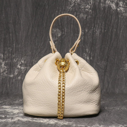 Crossbody Bag for Women – Genuine Leather, Genuine Leather Bucket Handmade Cowhide – detail view 12