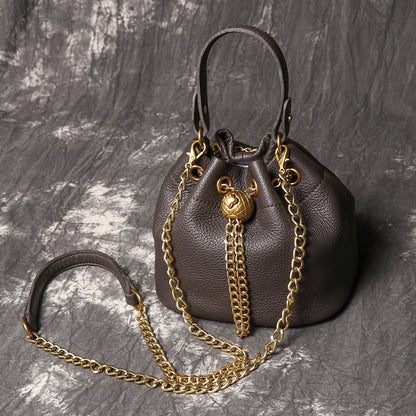 Crossbody Bag for Women – Genuine Leather, Genuine Leather Bucket Handmade Cowhide – detail view 18