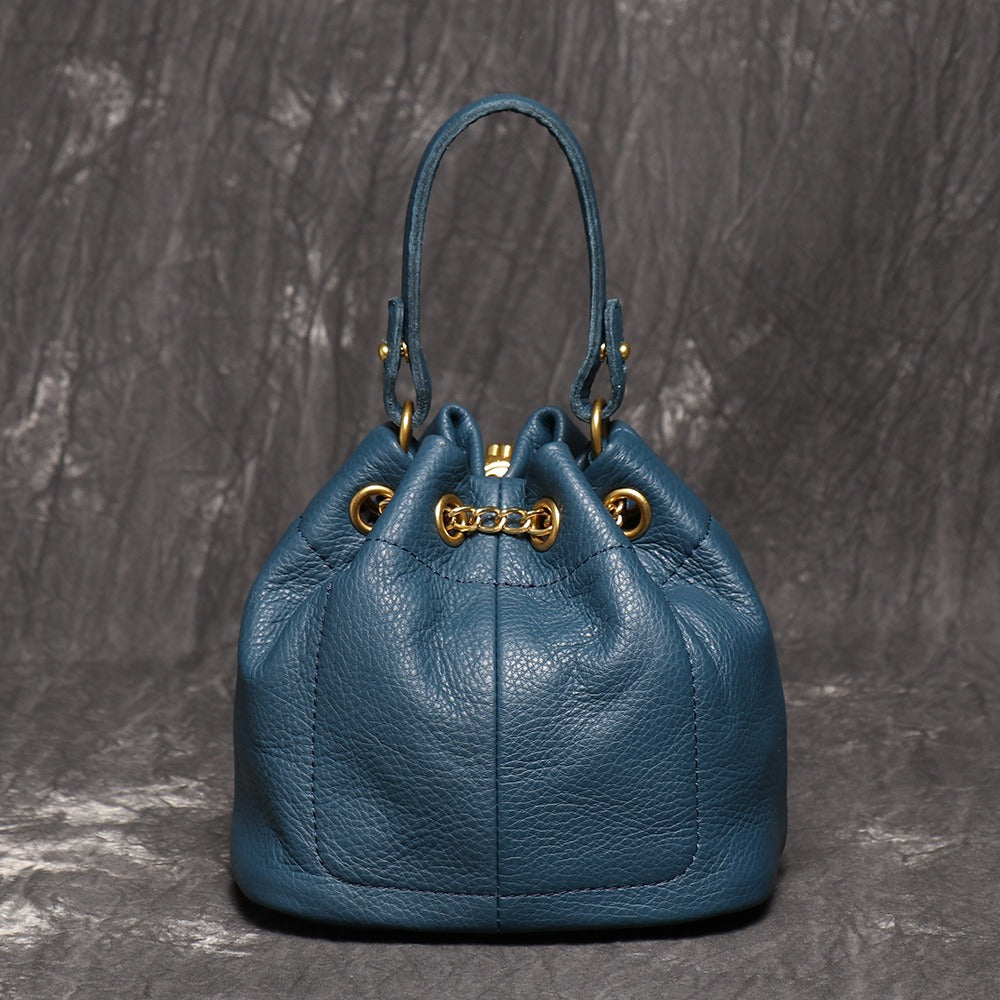 Crossbody Bag for Women – Genuine Leather, Genuine Leather Bucket Handmade Cowhide – detail view 22