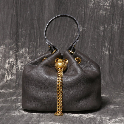 Crossbody Bag for Women – Genuine Leather, Genuine Leather Bucket Handmade Cowhide – detail view 25