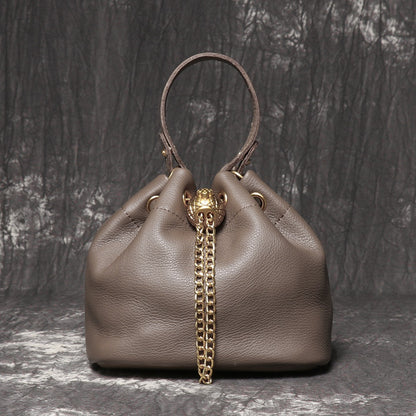 Crossbody Bag for Women – Genuine Leather, Genuine Leather Bucket Handmade Cowhide – detail view 10