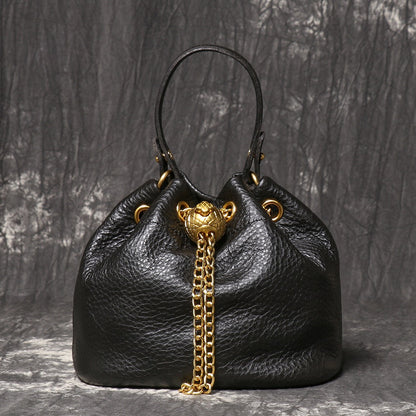 Crossbody Bag for Women – Genuine Leather, Genuine Leather Bucket Handmade Cowhide – detail view 11
