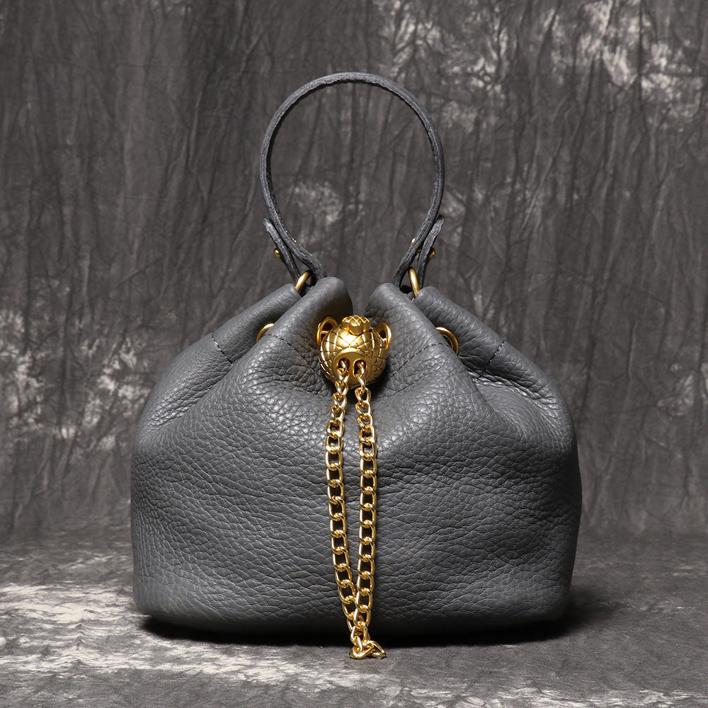 Crossbody Bag for Women – Genuine Leather, Genuine Leather Bucket Handmade Cowhide – detail view 2