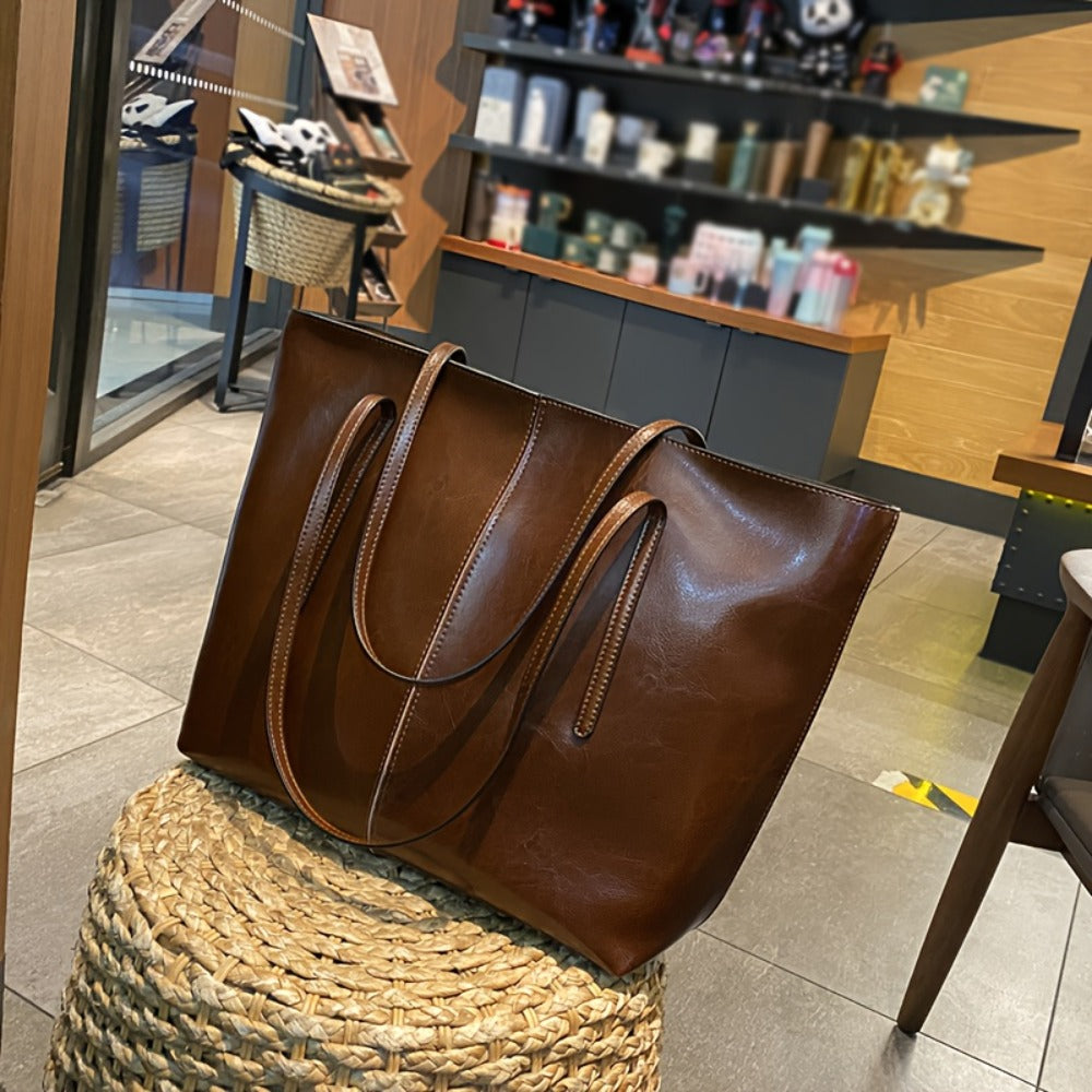 Crossbody Bag for Women – Genuine Leather, Oil Wax Genuine Leather Way – front view