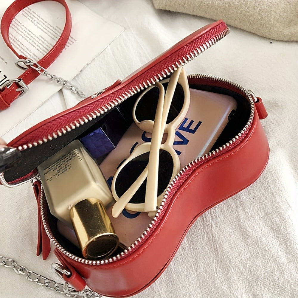 Crossbody Bag for Women – Gothic Heart Blade Zipper Chain – detail view 14