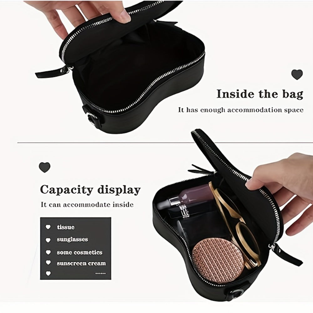 Crossbody Bag for Women – Gothic Heart Blade Zipper Chain – detail view 4