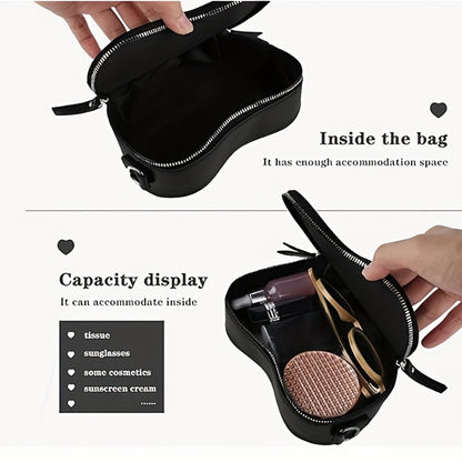 Crossbody Bag for Women – Gothic Heart Blade Zipper Chain – detail view 4